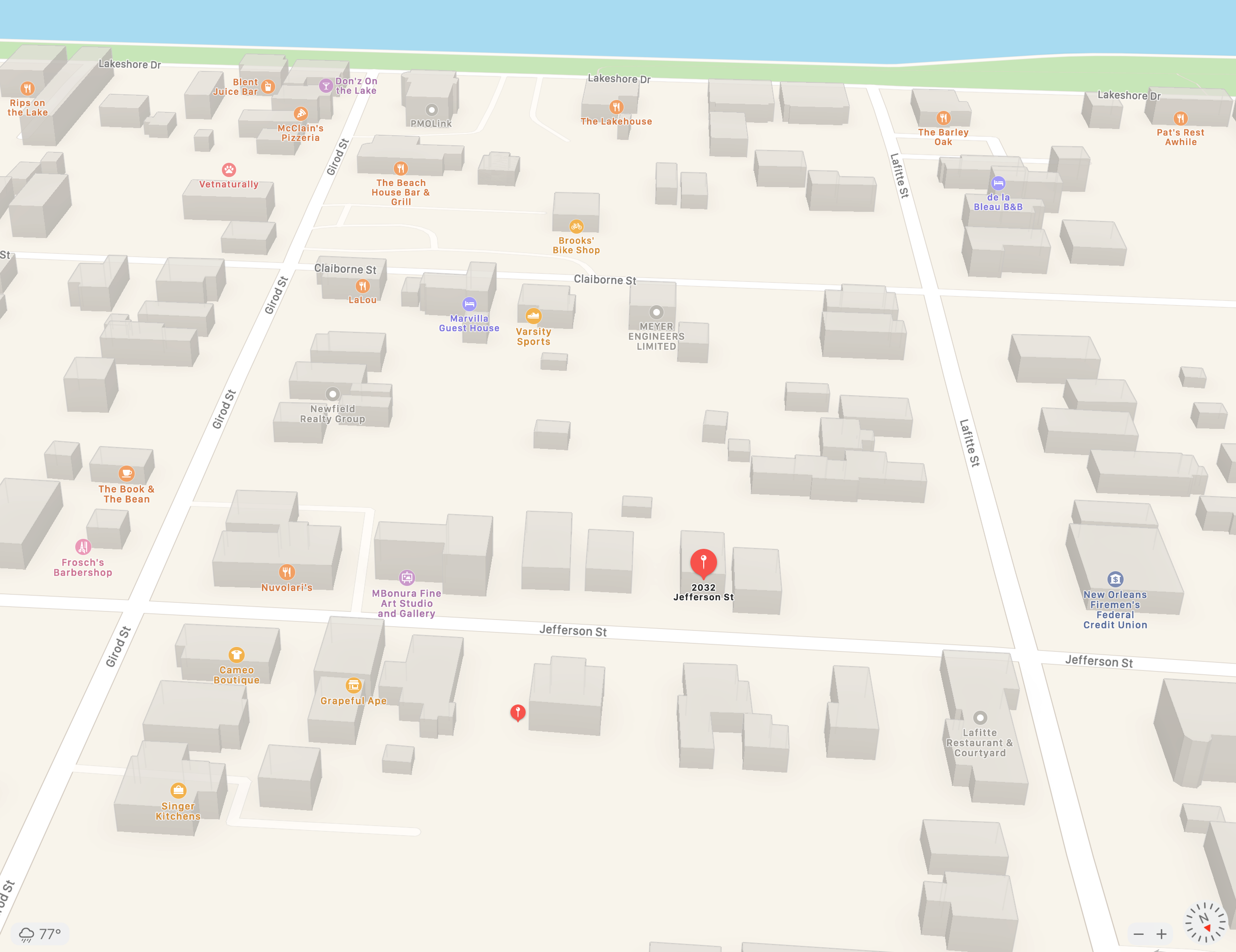 2032 Jefferson Street, looking south. (Mandeville Daily/Apple Maps)