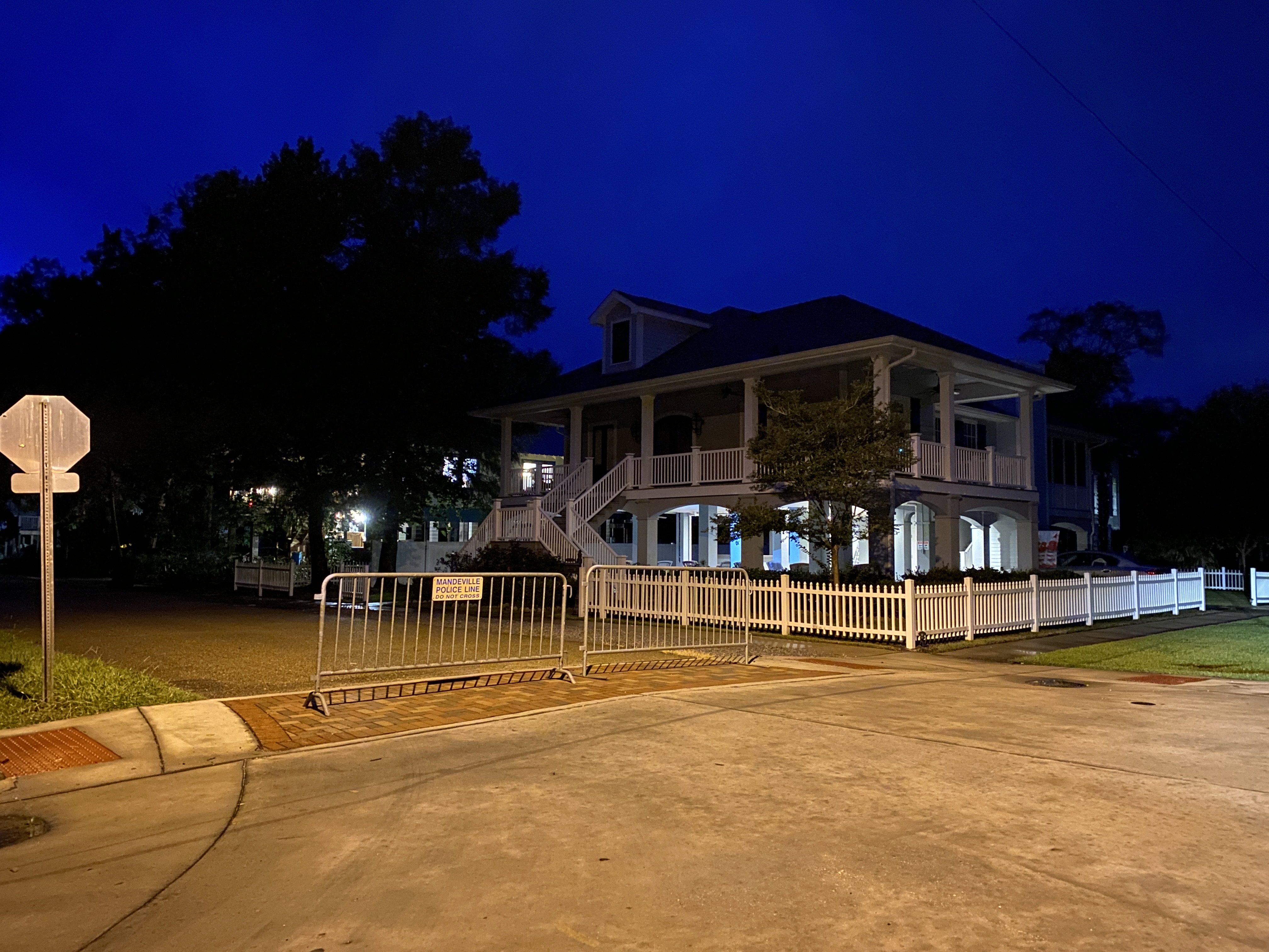 Barricades at the intersection of Claiborne and Lafitte streets early Saturday, June 19, 2021. (Mandeville Daily/William Kropog)