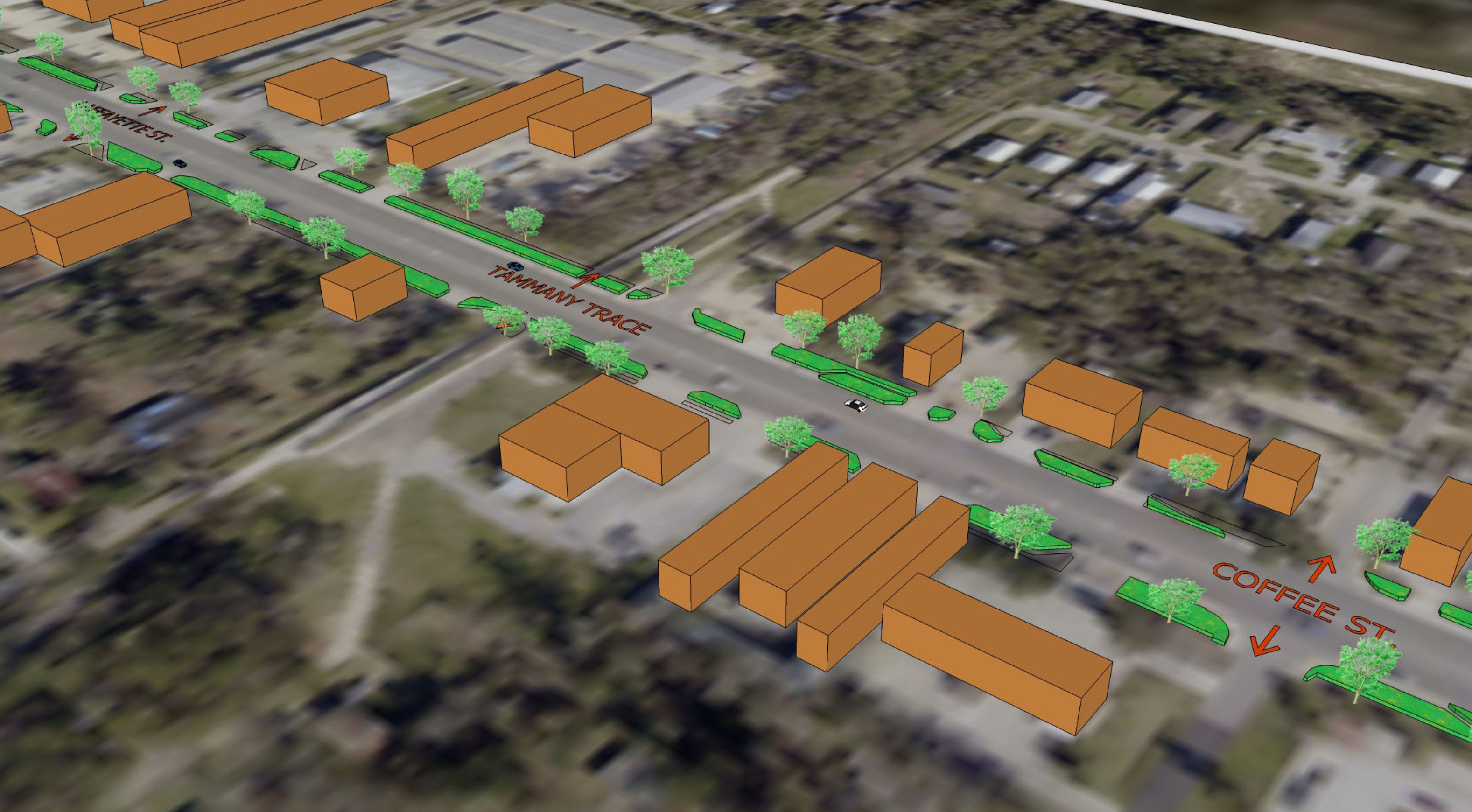 Concept art/renderings relating to proposed greenery (City of Mandeville/Dufreche-Perkins and Associates LLC)
