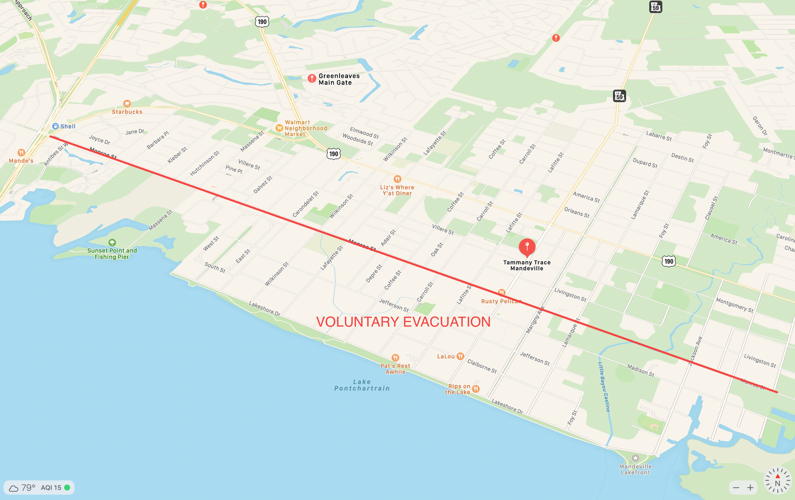 Mandeville Mayor Clay Madden called for a voluntary evacuation for residents living south of Monroe Street. (Mandeville Daily/William Kropog)