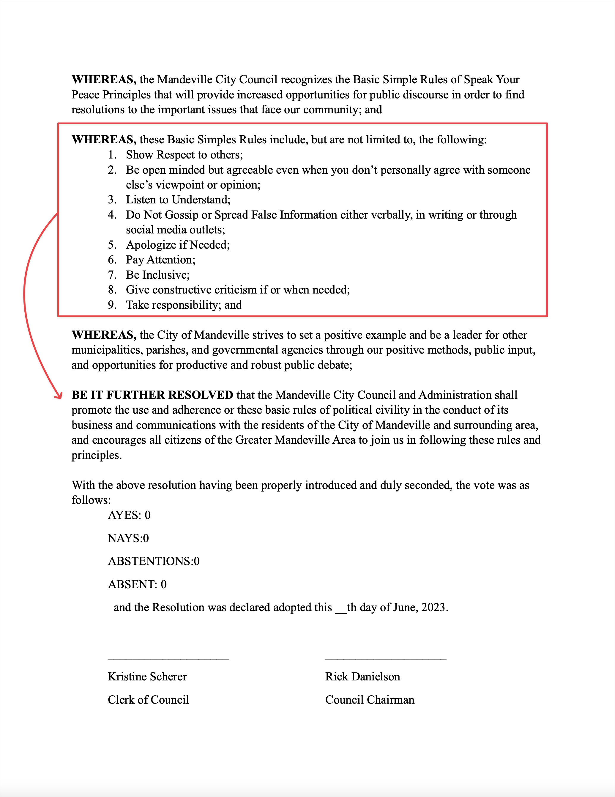 Proposed Resolution 23-22, page 2 (Mandeville Daily/William Kropog)