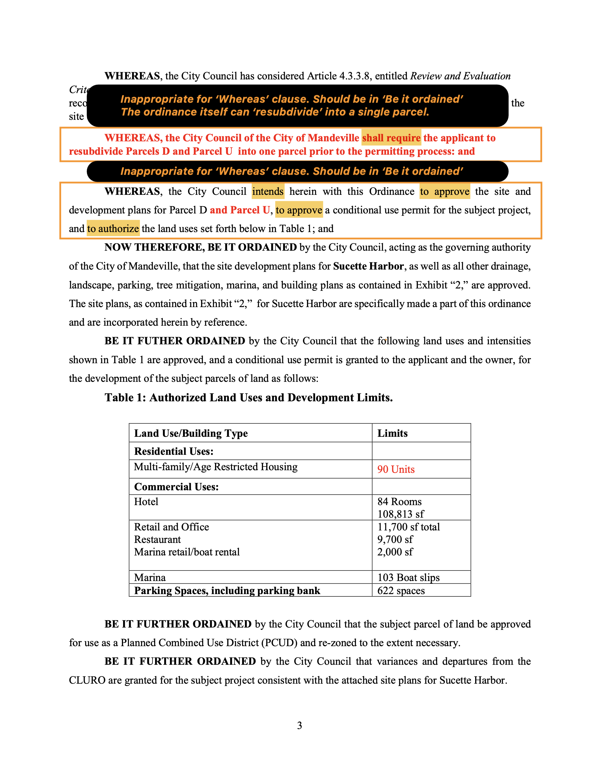 Proposed Ordinance 23-16 (page 3) (Mandeville Daily)