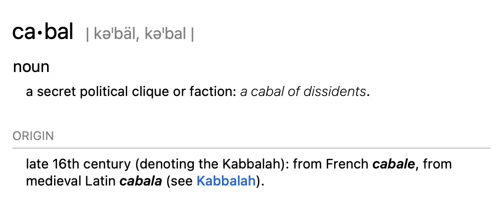 Definition of ‘cabal’