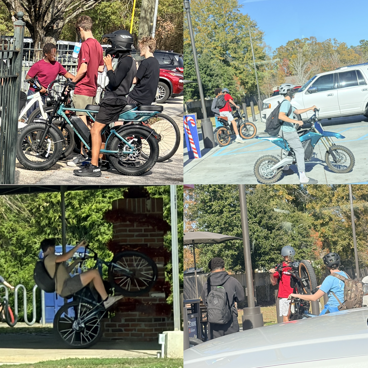 Affectionately dubbed the “Wheelie Bandits,” a group of teenagers ride electric bicycles and scooters through Old Mandeville, performing wheelies into oncoming traffic along Girod Street and Lakeshore Drive and near the Mandeville Trailhead. (Mandeville Daily)